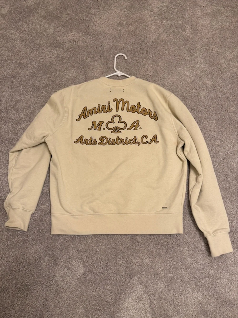 Amiri Cream Crewneck Sweatshirt with Amiri Motors Embroidery - Picture 5 of 15